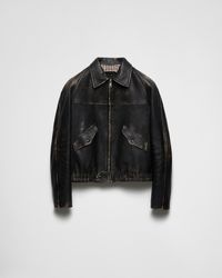 Prada - Nappa Leather Jacket - Lyst