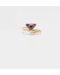 Prada - Eternal Gold Contrarié Ring In Yellow Gold With Diamond And Amethyst - Lyst