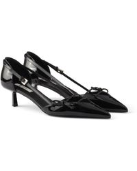 Prada - Open Side Patent Leather Pumps, Size 34 - Lyst