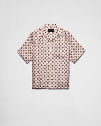 Prada - Short-Sleeved Printed Silk Shirt - Lyst