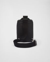 BNWT Prada Brique Cross-Body Bag Black Brushed Leather Small