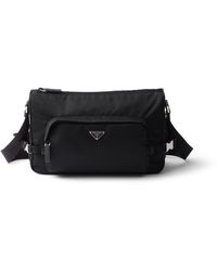 Prada - Large Re-Nylon And Saffiano Leather Shoulder Bag - Lyst
