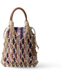 Prada - Noué Medium Cotton Macramé Bag - Lyst