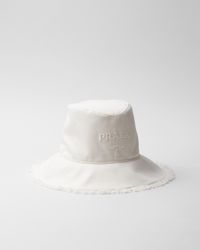 Prada - Wide-Brim Drill Bucket Hat - Lyst
