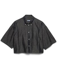 Prada - Short-Sleeved Chambray Shirt - Lyst