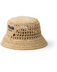 Prada - Cappello da pescatore in rafia - Lyst