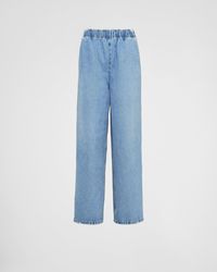 Prada - Wide Denim Jeans - Lyst