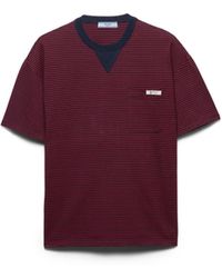 Prada - Oversized Striped Jersey T-Shirt - Lyst