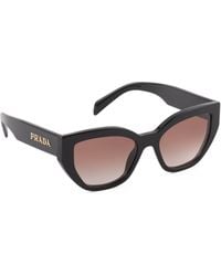 Prada - Sonnenbrille Mit Logo, Damen, Opake Gläser Mit Farbverlauf - Lyst