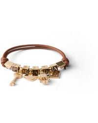 Prada - Nappa Leather And Metal Bracelet - Lyst