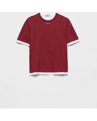 Prada - T-Shirt Aus Baumwoll-Jersey - Lyst