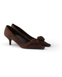 Prada - Suede Pumps, Dark - Lyst