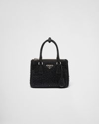 Prada - Galleria Satin Mini-bag With Crystals - Lyst