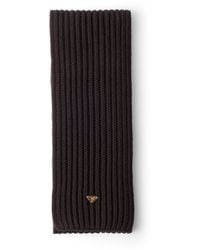 Prada - Wool Scarf, Dark - Lyst