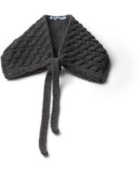 Prada - Cable-Knit Wool Collar - Lyst