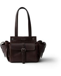 Prada - Route Leather Mini Tote Bag - Lyst