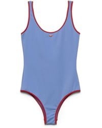 Prada - Jersey One-Piece Swimsuit, Aviator/Burgundy - Lyst