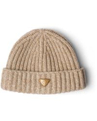 Prada - Mouliné Cashmere And Wool Beanie - Lyst