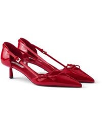 Prada - Open-Side Leather Pumps - Lyst