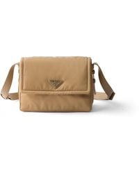 Prada - Traveller Small Padded Re-Nylon Shoulder Bag, Camel - Lyst