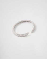 Prada - Eternal Gold Bangle Bracelet In White Gold With Pavé Diamonds - Lyst