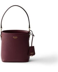Prada - Saffiano Leather Mini Bucket Bag - Lyst