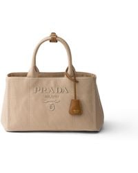 Prada - Jardinière Large Cotton Canvas Handbag, Cord - Lyst