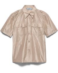 Prada - Short-Sleeved Taffeta Shirt - Lyst