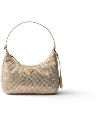 Prada - Re-Edition 2005 Mini Crystal-Studded Satin Bag - Lyst