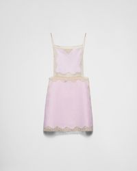 Prada - Minikleid Aus Leinen - Lyst