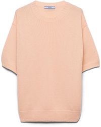 Prada - Jersey De Lana Y Cachemir Con Cuello Redondo, Mujer, Talla - Lyst