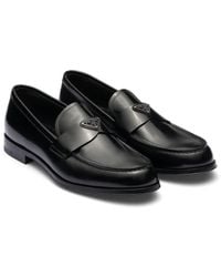 Prada - Gebuerstete Loafer Aus Leder - Lyst