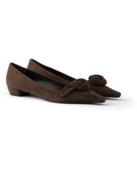 Prada - Suede Ballerinas - Lyst