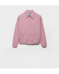 Prada Cotton-Gabardine Blouson Jacket in Pink | Lyst
