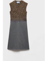 Prada - Shetland Wool And Cashmere V-Neck Dress - Lyst
