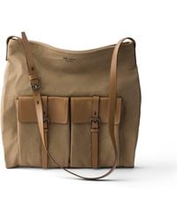 Prada - Route Canvas And Leather Shoulder Bag - Lyst