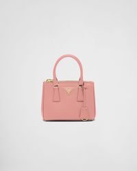 Prada - Pink Leather Mini Galleria Handbag - Lyst