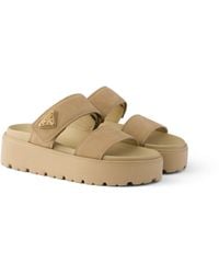 Prada - Nubuck Slides - Lyst