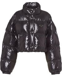 Prada - Chaqueta De Plumón Corta Convertible De Re-Nylon, Mujer, Talla - Lyst
