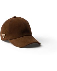 Prada - Baseballkappe Aus Wildleder, Damen, Größe - Lyst