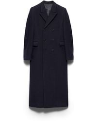 Prada - Double-Breasted Wool Coat - Lyst