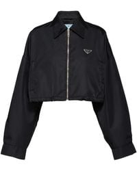 Prada - Re-Nylon Cropped Nylon Jacket - Lyst