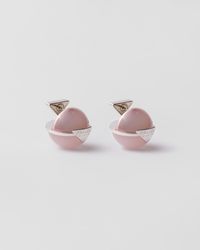 Prada - Metal And Plexiglas Earrings - Lyst