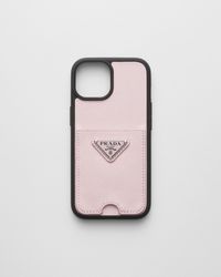 Prada - Saffiano Leather Cover For Iphone 15 - Lyst