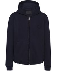 Prada - Sudadera Con Cremallera Y Capucha De Lana, Hombre, Talla - Lyst