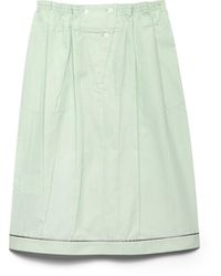 Prada - Falda Midi De Algodón, Mujer, Talla - Lyst