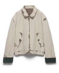 Prada - Bonded Devoré Cotton Jacket, Limestone - Lyst