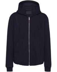 Prada - Sudadera Con Cremallera Y Capucha De Lana, Hombre, Talla - Lyst