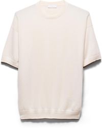 Prada - Cashmere Crew-Neck Sweater, Natural - Lyst