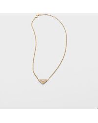 Prada - Eternal Halskette Mit Mini-Triangolo-Anhänger Aus Gelbgold Mit Diamanten - Lyst